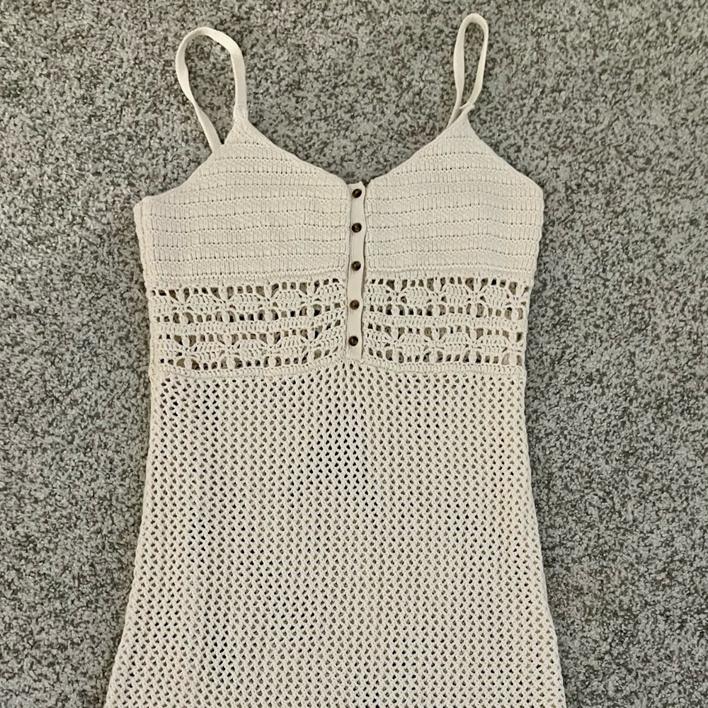 White swimsuit cover up